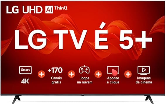 Smart TV 65" 4K LG UHD ThinQ AI 65UR9050PSA HDR Bluetooth Alexa Google Assistente Airplay2 3 HDMI