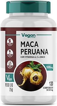 Maca Peruana Pura Original Vegano Nutralin 500mg 120 Comprimidos