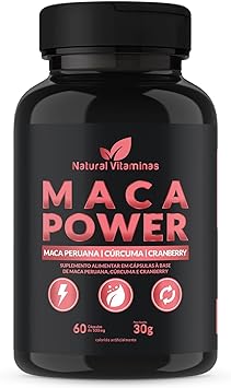 Maca Peruana Sabor Cranberry e Cúrcuma 60 Cápsula de 500mg - Natural Vitaminas