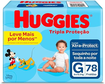 Fralda Huggies Tripla Proteção Hiper G - 78 Fraldas