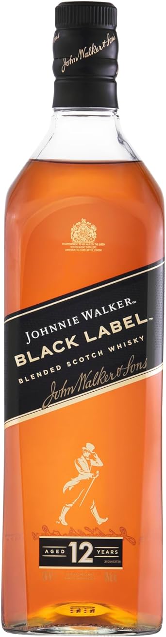 (LEV 3) Whisky Escocês Blended Black Label Johnnie Walker Garrafa 750ml