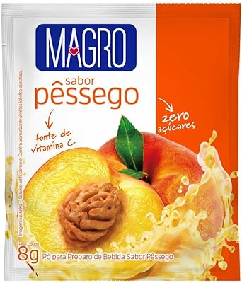 Refresco Magro Sabor Pêssego Zero Açúcares 8G