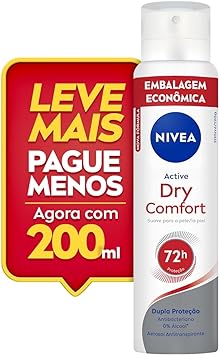 (REC) (Mais por Menos R$8,92) NIVEA Desodorante Antitranspirante Aerossol Dry Comfort 200ml