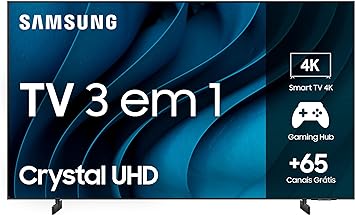 Smart TV 70" Samsung Crystal UHD 4K 3 HDMI 2 USB Bluetooth Wi-Fi Gaming Hub Tela sem limites Alexa built in - UN70CU8000GXZ