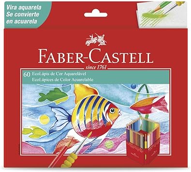 Lápis de Cor Aquarelável Faber-Castell Ecolápis 60 Cores - 120260G