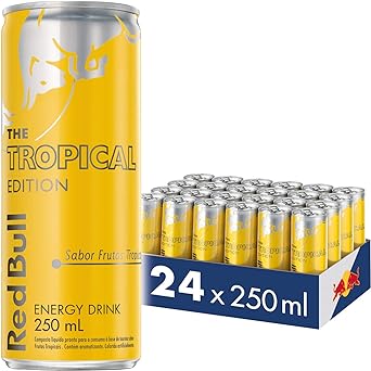 (Prime/CC MasterCard/Compre 2) Energético Red Bull Energy Drink, Tropical, 250ml (24 latas)