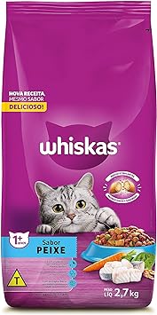 Ração Whiskas para Gatos Adultos Sabor Peixe - 2,7kg