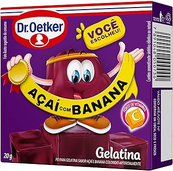 10 Unidades Gelatina em Pó Sabor Açaí com Banana Dr. Oetker 20g
