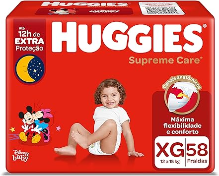 [Leve 3 Pague -]Fralda Huggies Supreme Care XG 58 unidades