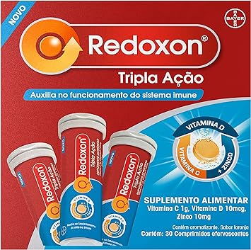 [REC] Redoxon Tripla Ação com Vitamina C, Vitamina D e Zinco, Sabor Laranja - 30 comprimidos
