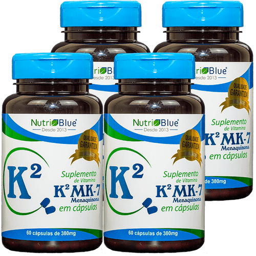 Promoção 4 frascos - Vitamina "K2" MK7 Nutriblue - Suplementação De Menaquinona