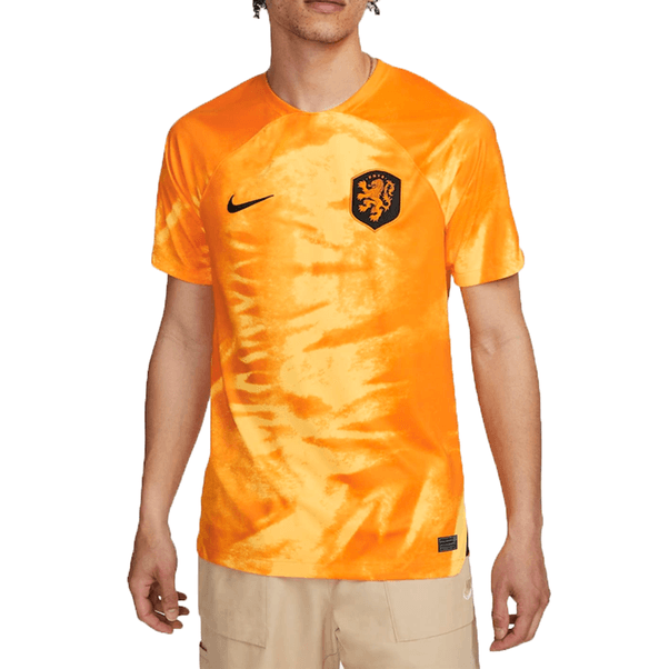 Camisa Nike Holanda I 2022/23 Torcedor Pro Laranja e Preto Masculino
