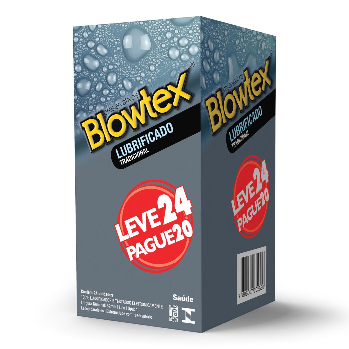 2 Pacotes de Preservativo Blowtex Lubrificado - 48 Unidades Total