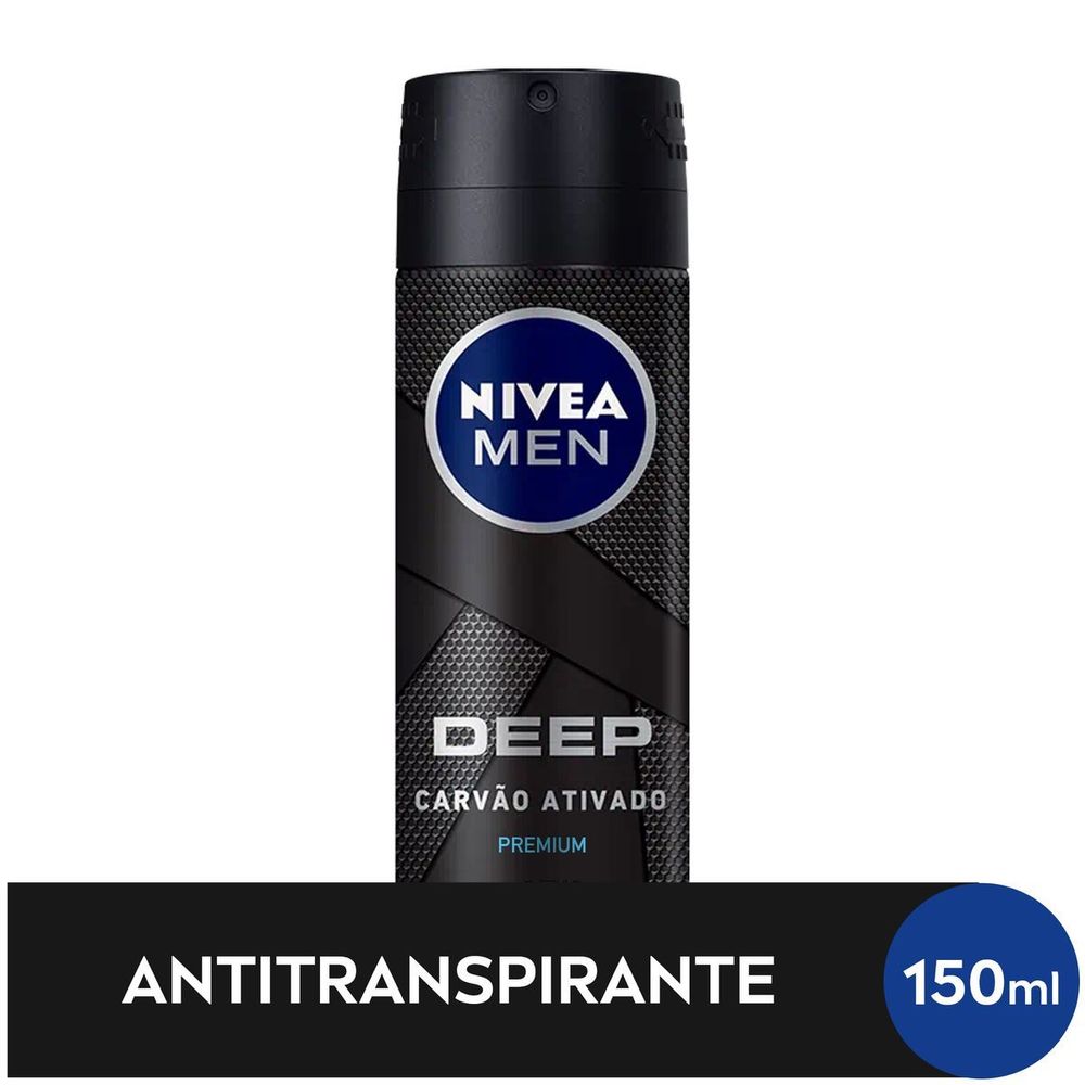 NIVEA MEN Desodorante Antitranspirante Aerossol Deep Original 150ml - Leve 2 pague R$ 7,75 (Cada)
