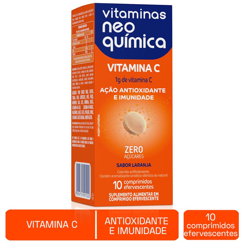 (Leve 2 pague 1) Vitaminas Neo Química Vitamina C Com 10 Comprimidos Efervescentes