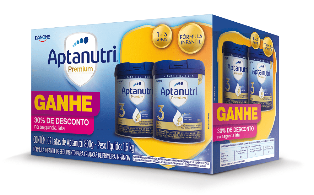 Pack Aptanutri Premium 3 com 2 Unidades de 800g cada Desconto de 30% na Segunda Lata