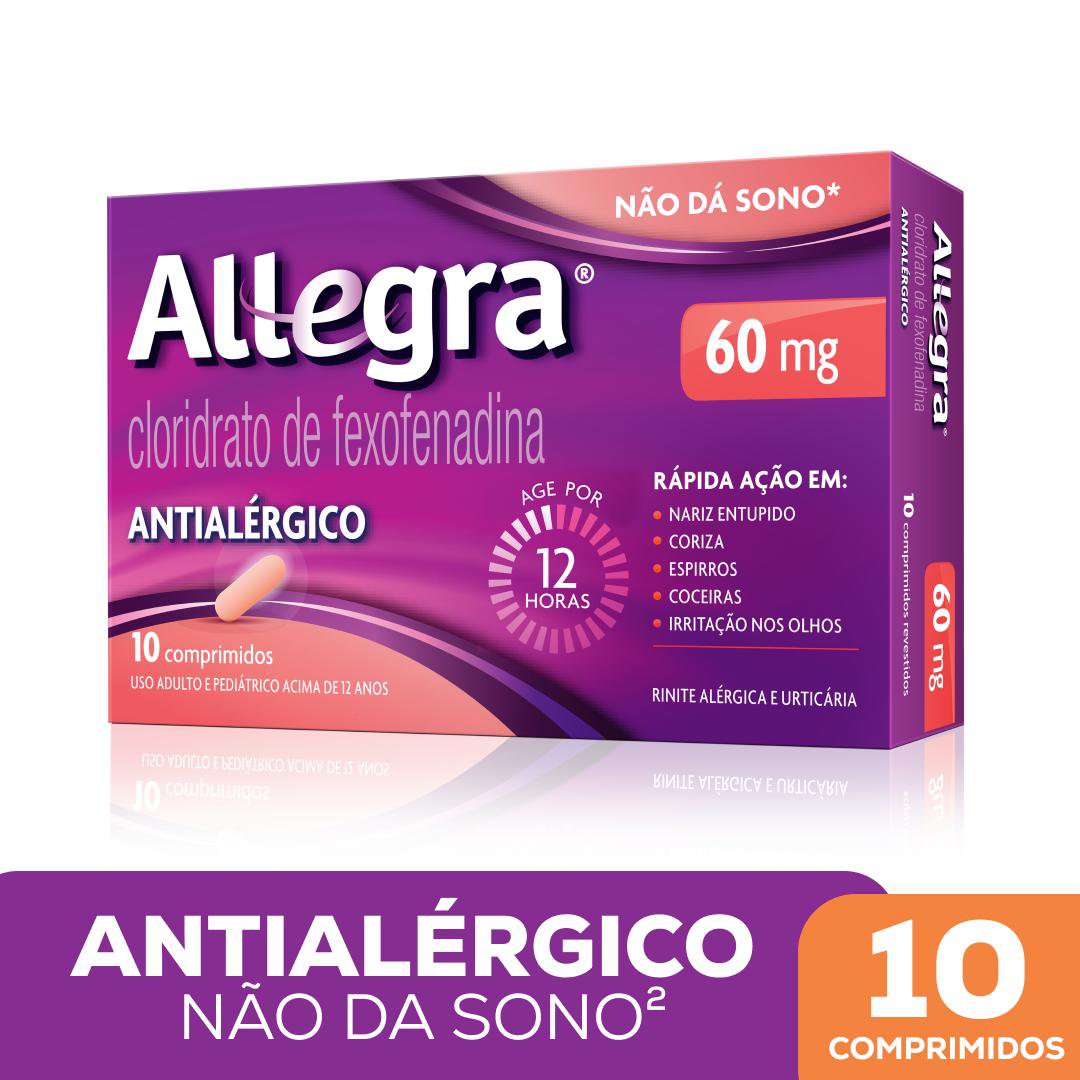 Antialérgico Allegra 60mg Com 10 Comprimidos