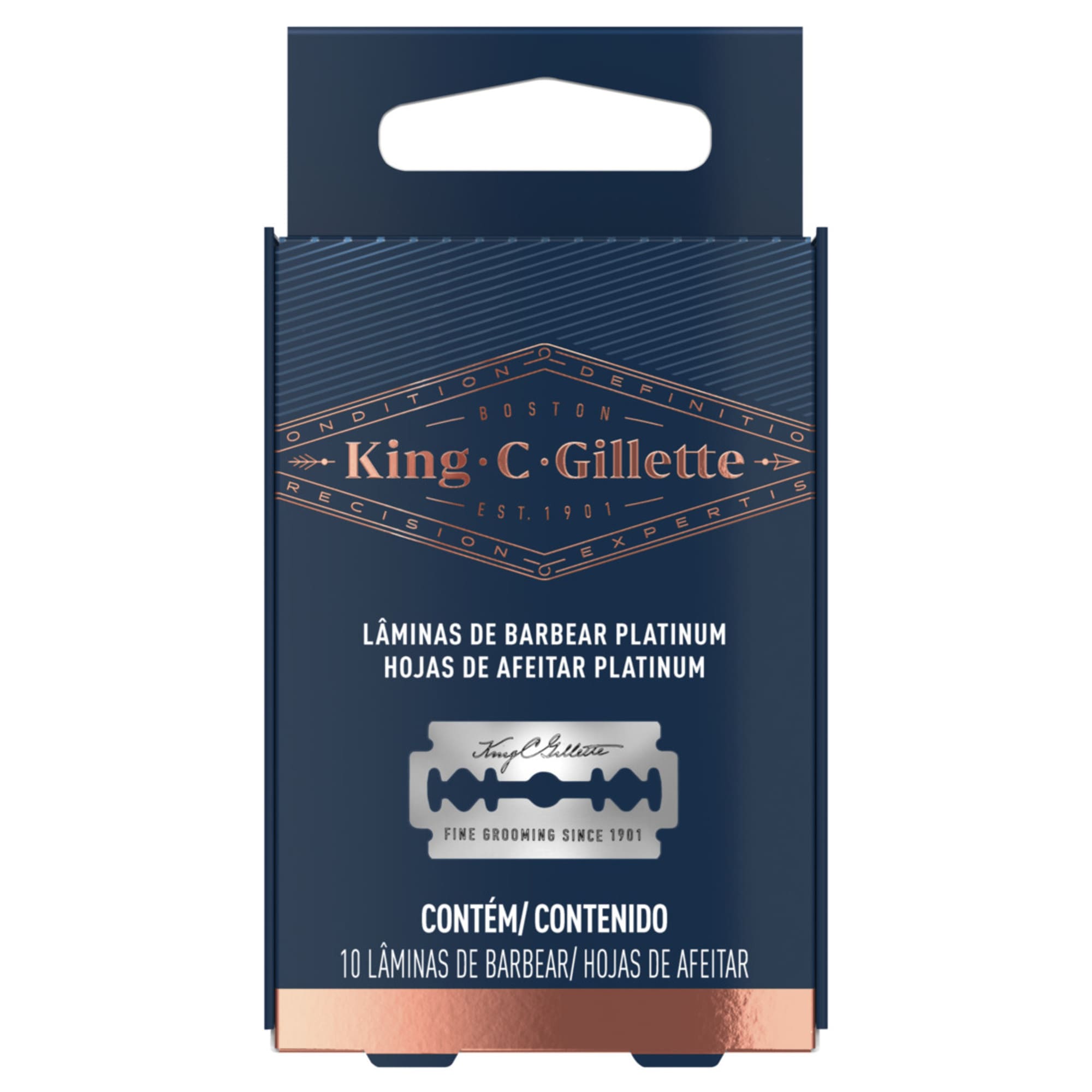 Lâmina Para Barbear Platinum King.C.Gillette Com 10 Unidades