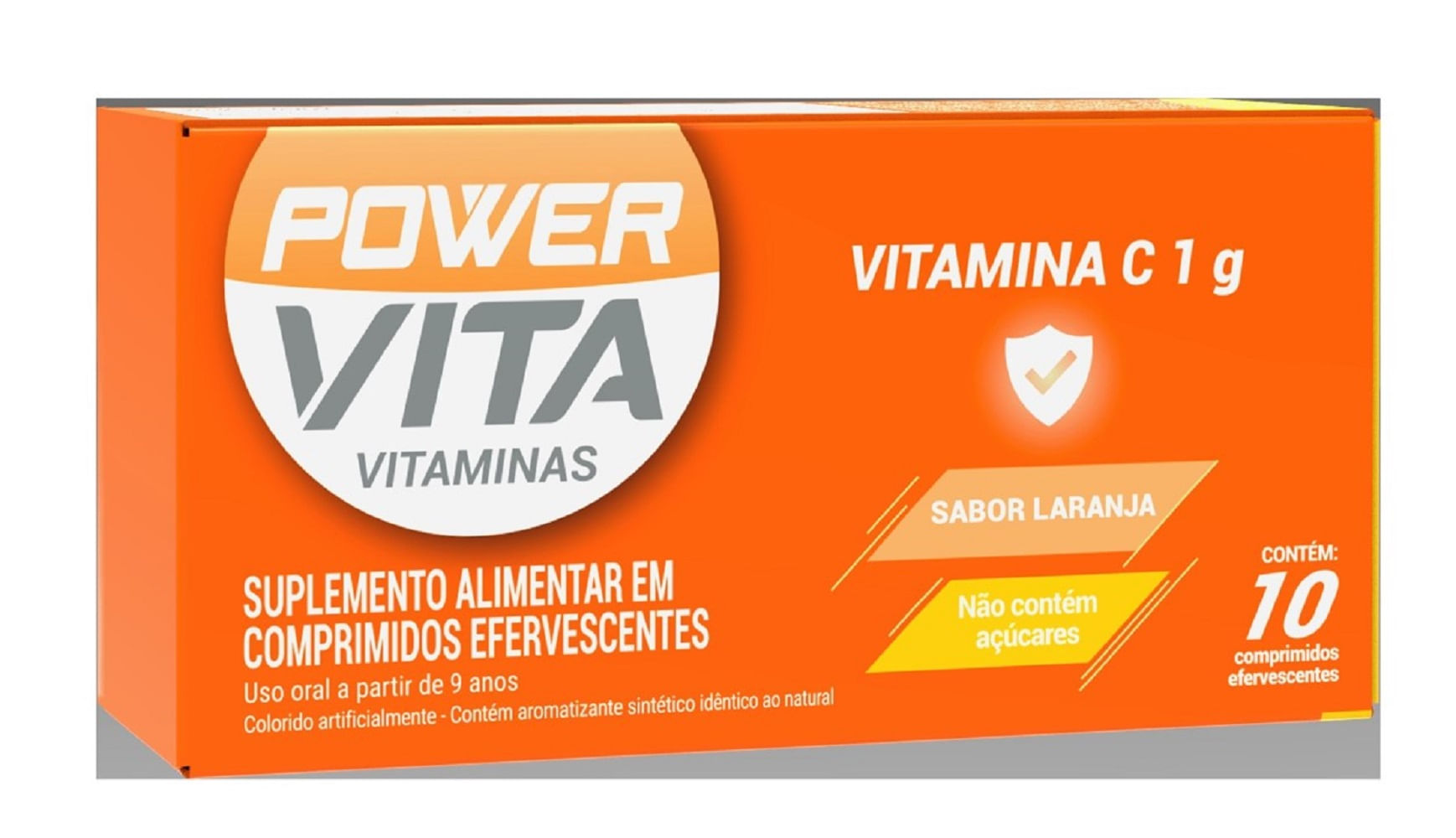 3 Unidades Power Vita Vitamina C 1g Com 10 Comprimidos Efervescentes