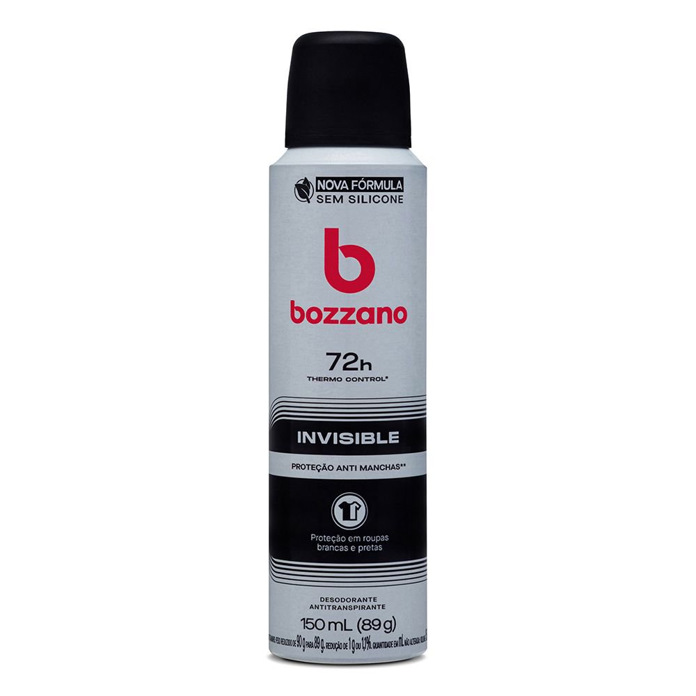 3 Unidades Desodorante Aerossol Antitranspirante Masculino Bozzano Invisible 150ml