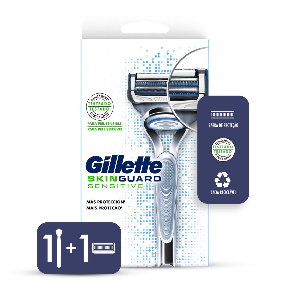 Aparelho De Barbear Gillette Skinguard Sensitive Com 1 Unidade