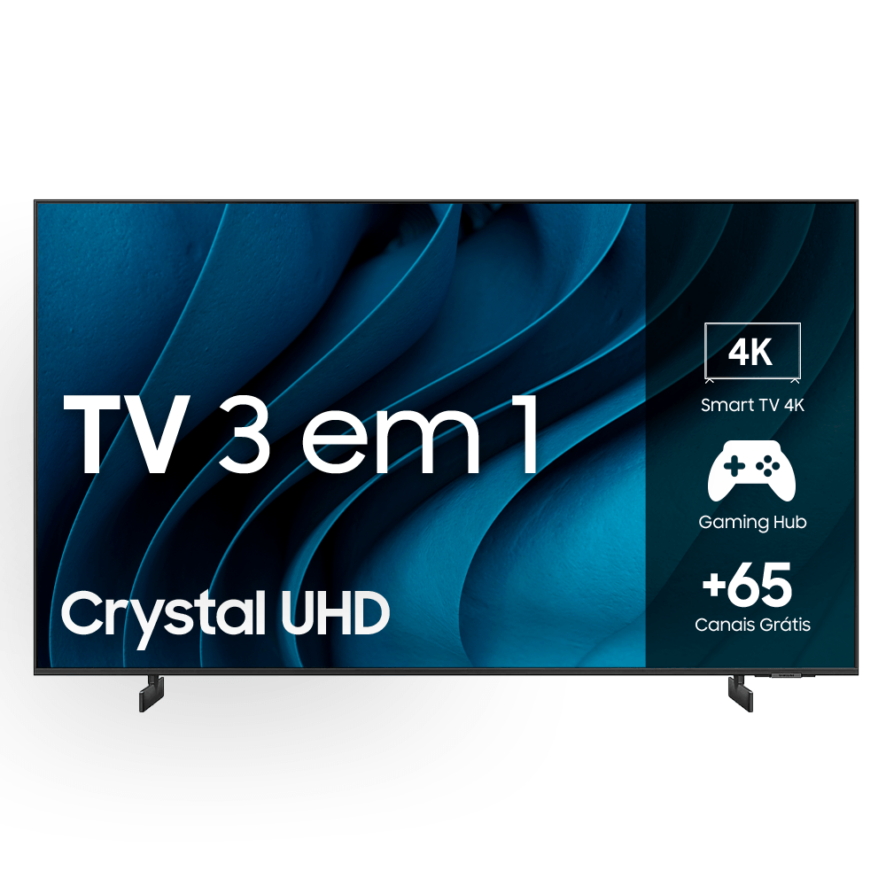 Smart TV Samsung 43'' Crystal UHD 4K 43CU8000 2023 Design AirSlim Painel Dynamic Crystal Color Tela