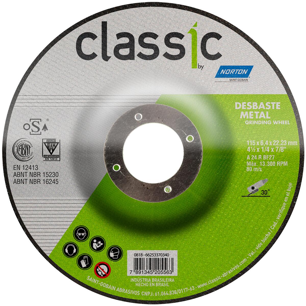 Disco de Desbaste Classic Bda600 115X6,4X22,23Mm Norton