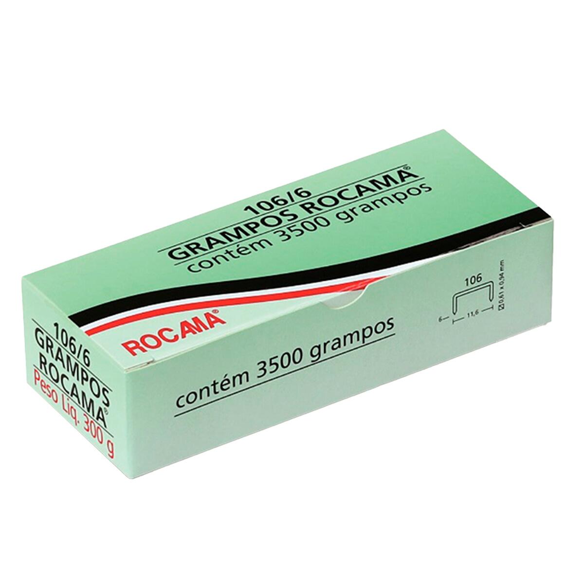 Caixa de Grampos 106/6 300G com 3500 Grampos Rocama