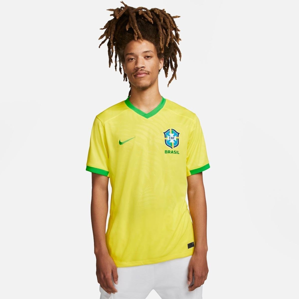 Camisa Nike Brasil I 2023/25 Torcedor Pro Masculina (Tam P ao EEG)