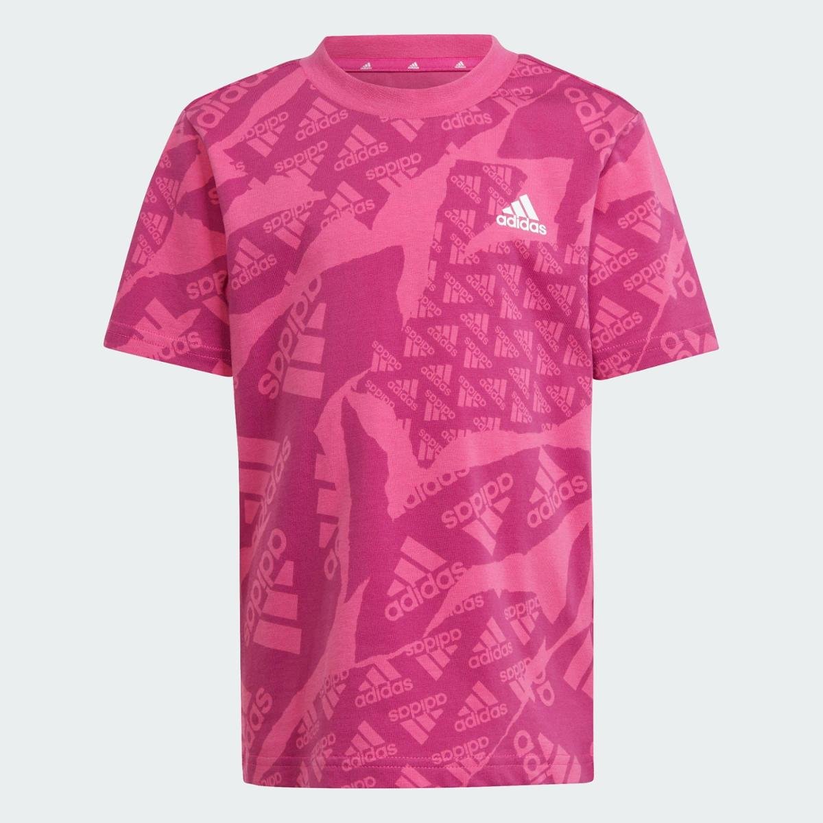 Camiseta Infantil Adidas Estampa Corrida Essentials - Rosa