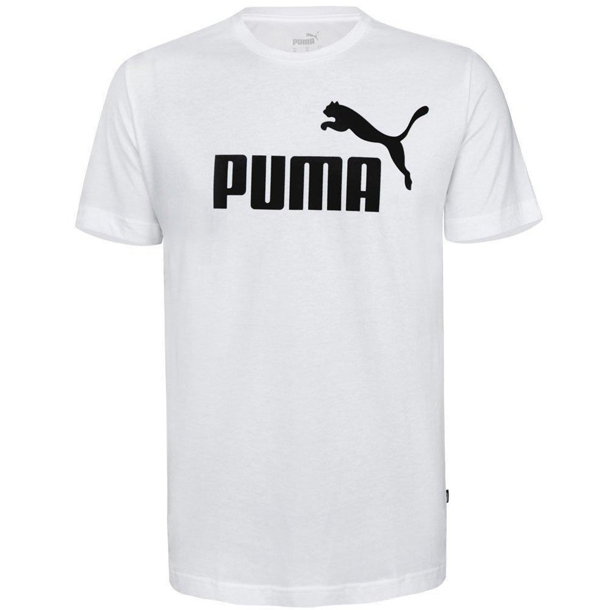 Camiseta Plus Size Puma Essentials Logo Masculina - Branco
