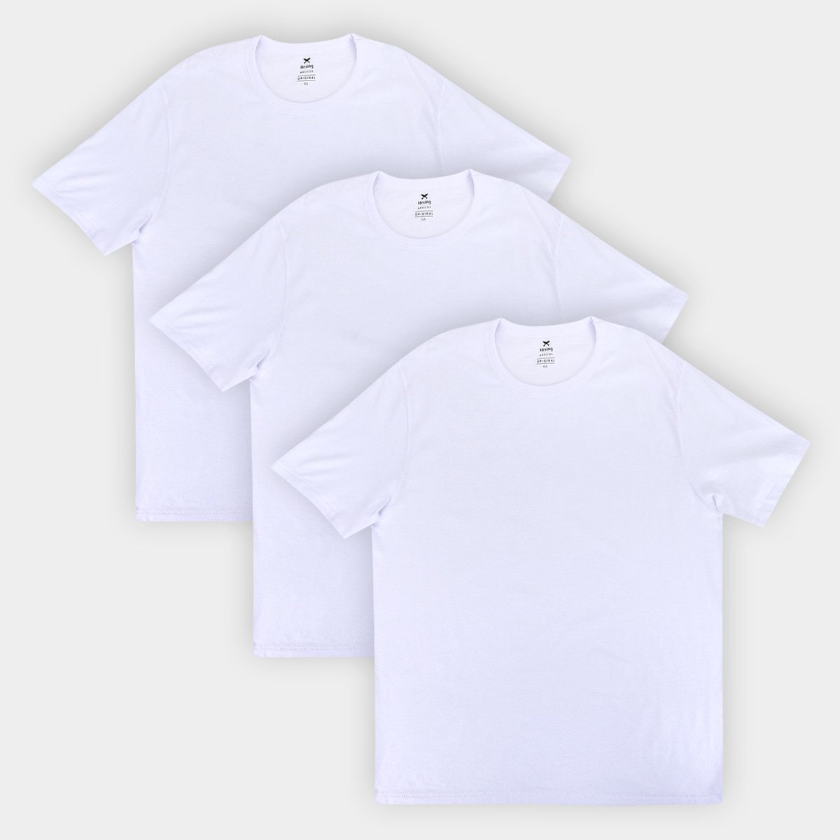 Kit Camiseta Hering Básica Masculina - 3 Peças