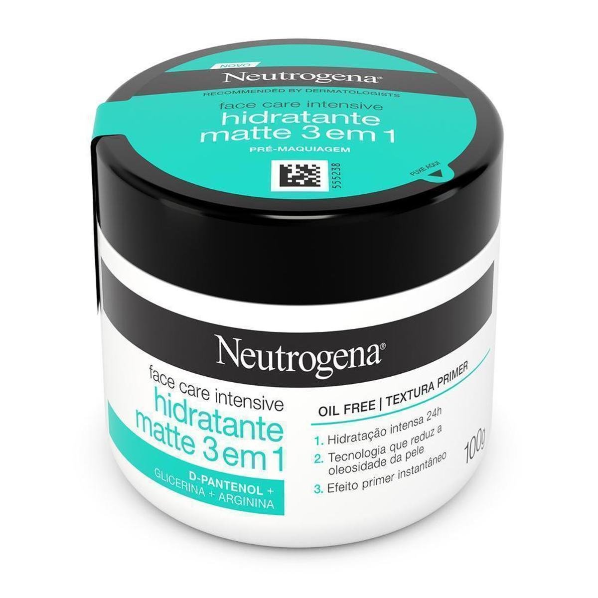 Hidratante Facial Neutrogena Face Care Intensive Hidratante Matte 3 em 1 100g