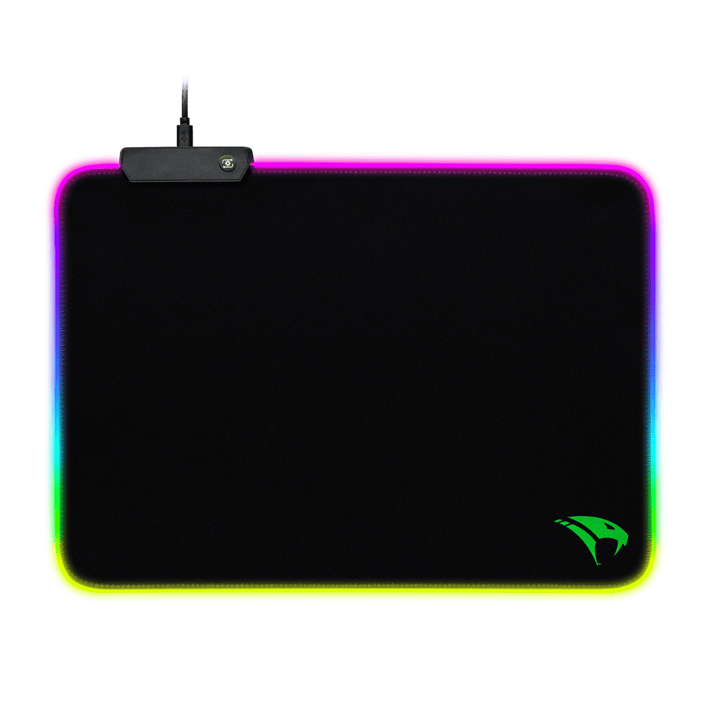 Mousepad Gamer Viper Pro Naja com RGB Grande 36,5x26,5cm Antiderrapante Speed Resistente a água