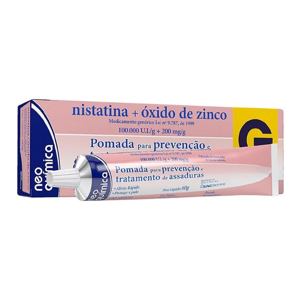Nistatina + Oxido de Zinco Pomada 100.000UI + 200mg 60g Neo Quimica Generico