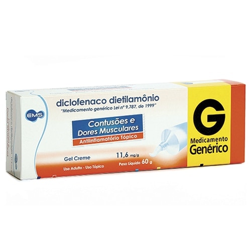 Diclofenaco Dietilamonio Gel Creme 11,6mg 60g EMS Generico
