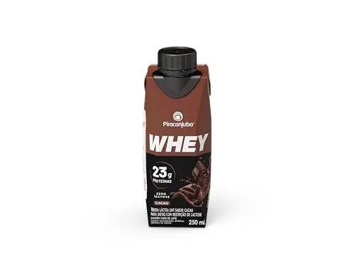 Piracanjuba Whey Zero Lactose, Sabor Cacau, 23g de proteína, 250ml