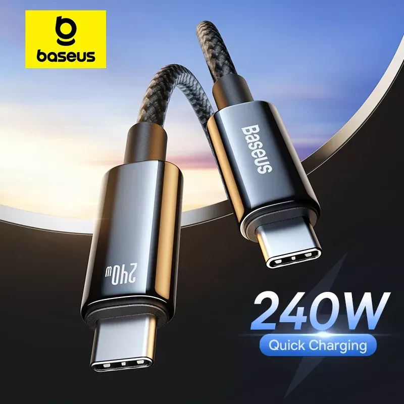 [APP/Taxa Inclusa] Cabo USB-C / USB-C Baseus PD 240W Supercharger ''Super Rápido'' 5A