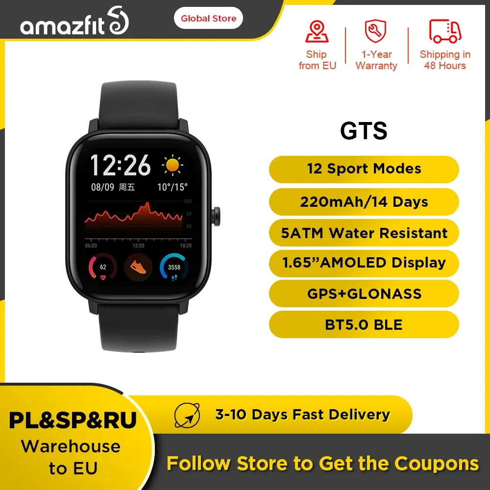 [Taxa Inclusa/Moedas/G Pay] - Smartwatch Amazfit GTS Com GPS Integrado