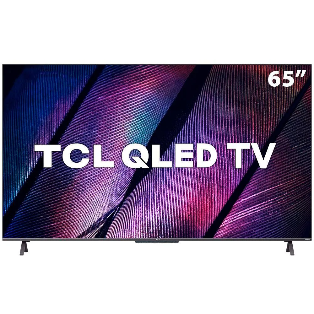 Smart TV TCL 65 Polegadas QLED 4K UHD, Google TV, 3 HDMI, 2 USB, Bluetooth, Wi-Fi, Google Assistente, IA - 65C725