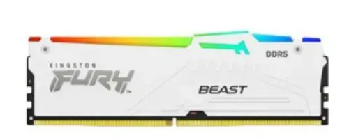 Memória Kingston Fury Beast para Intel XMP, RGB, 16GB, 5600MHz, DDR5, CL40, Branco - KF556C40BWA-16
