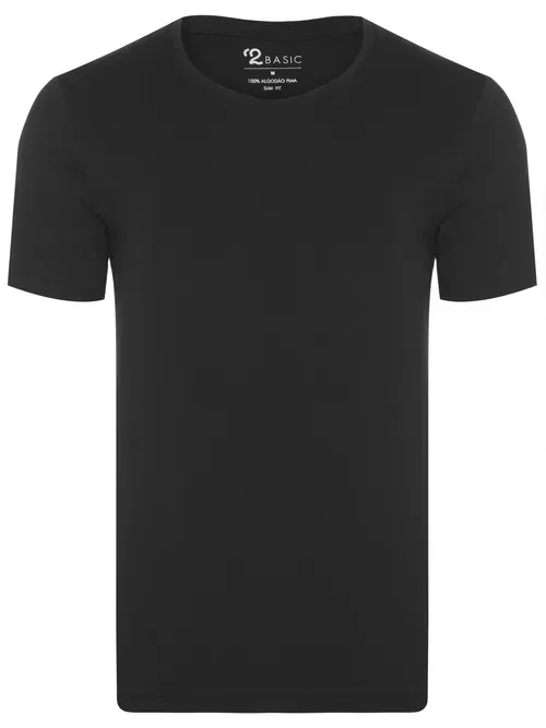 Camiseta de algodão masculina slim fit em várias cores