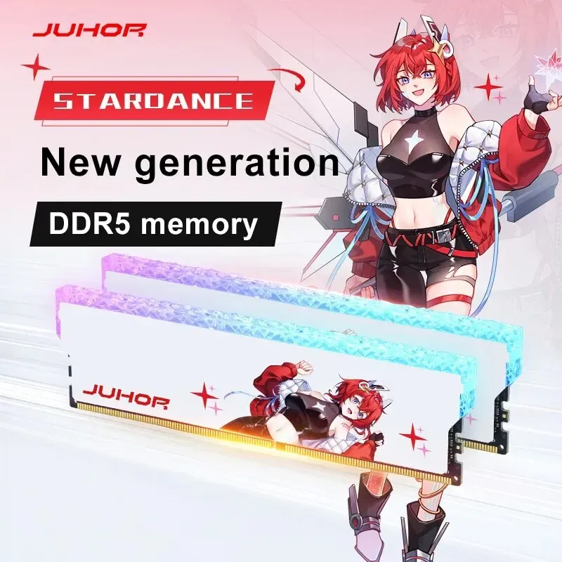 (Moedas) Memória Ram DDR5 JUHOR 16GB RGB 6400mhz