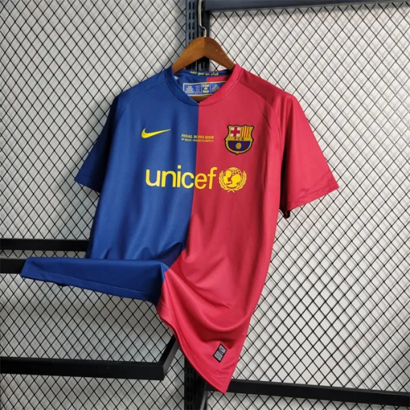 Messi Barcelona Jersey 08/09 História kits De Futebol retro 2008 2009 Nome Personalizado Camisa Esportiva