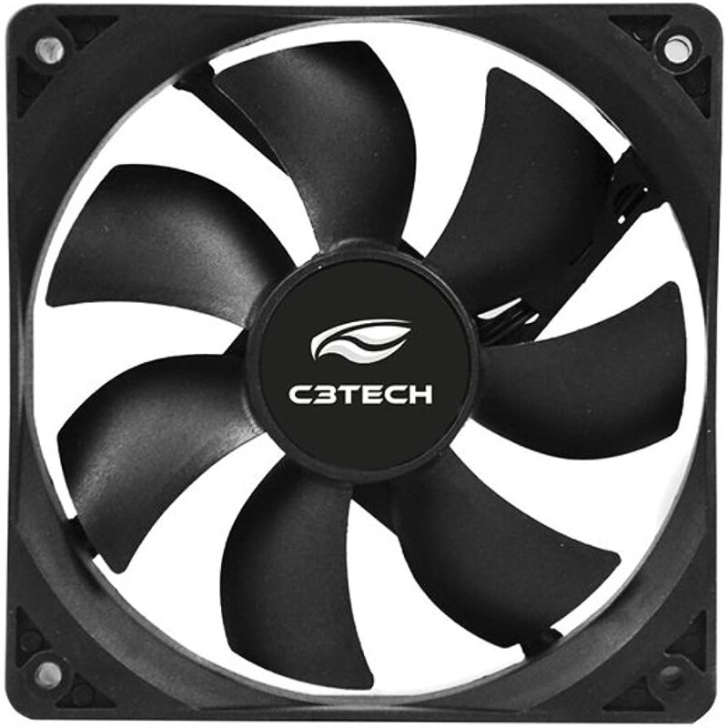 Cooler Fan C3Tech F7-100BK Storm 12x12x2.5cm Rolamento FDB 12v 1200RPM