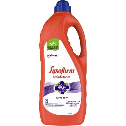 2 Unidades Desinfetante Líquido Lysoform Suave Odor - 2L