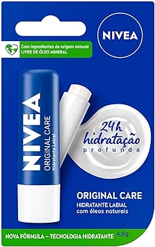 [+Por- R$10.9] NIVEA Hidratante Labial Original Care - Com Manteiga de Karité & Pantenol, 4,8g